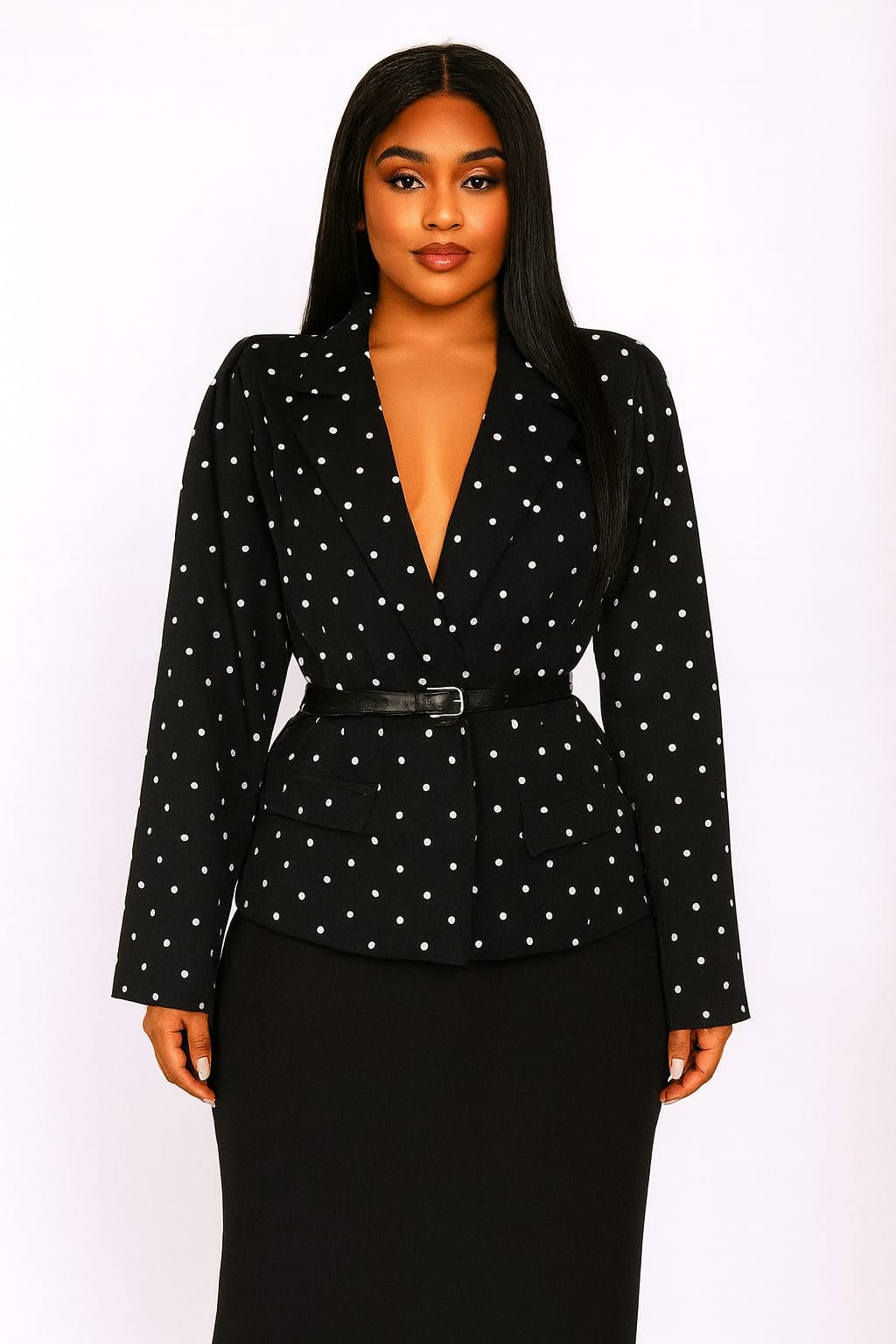 Blazer à Pois – Élégance Chic & Moderne