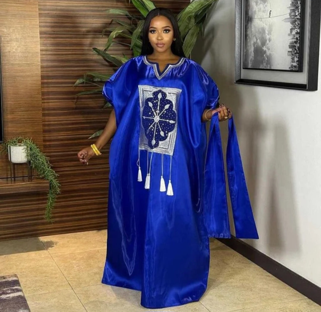 Robe Boubou Satin “Rouge Prestige”