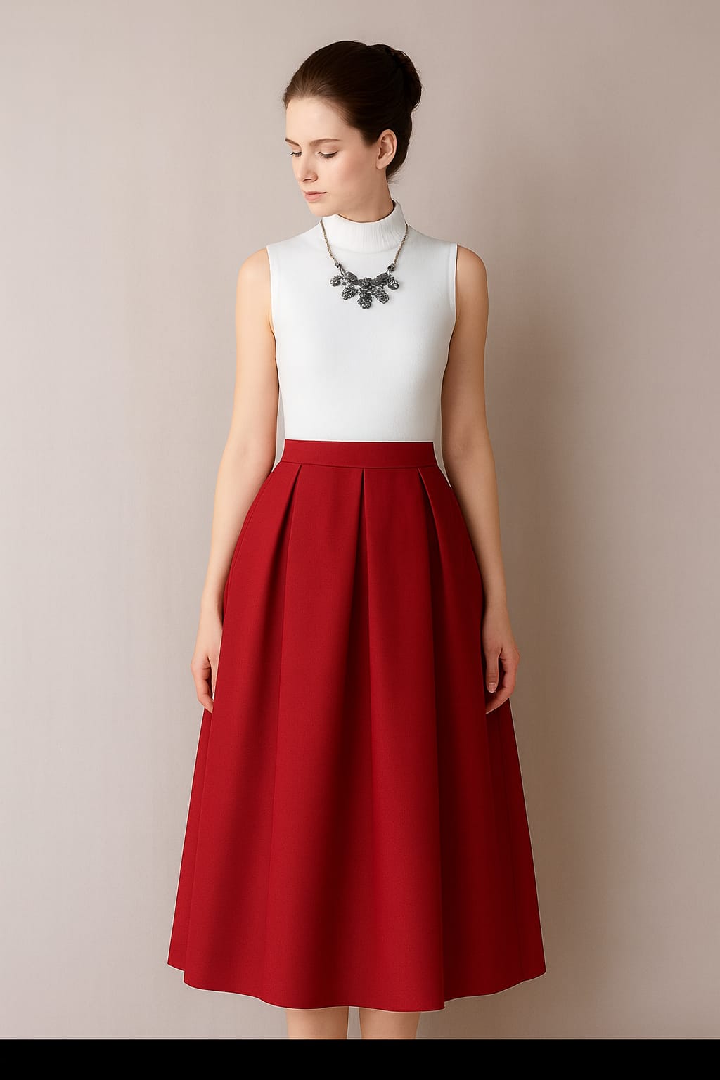 Jupe midi évasée en coton