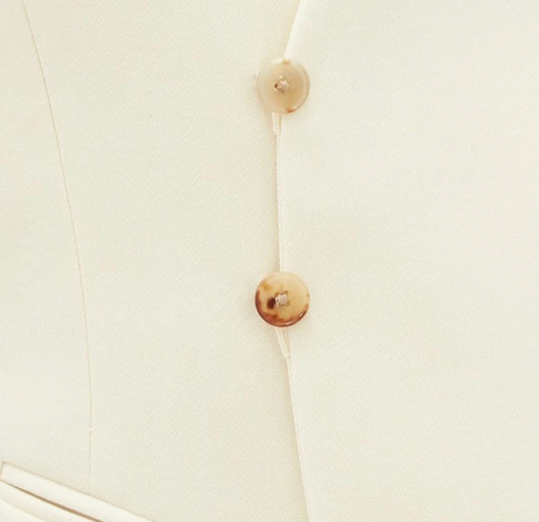 Gilet femme asymétrique crème