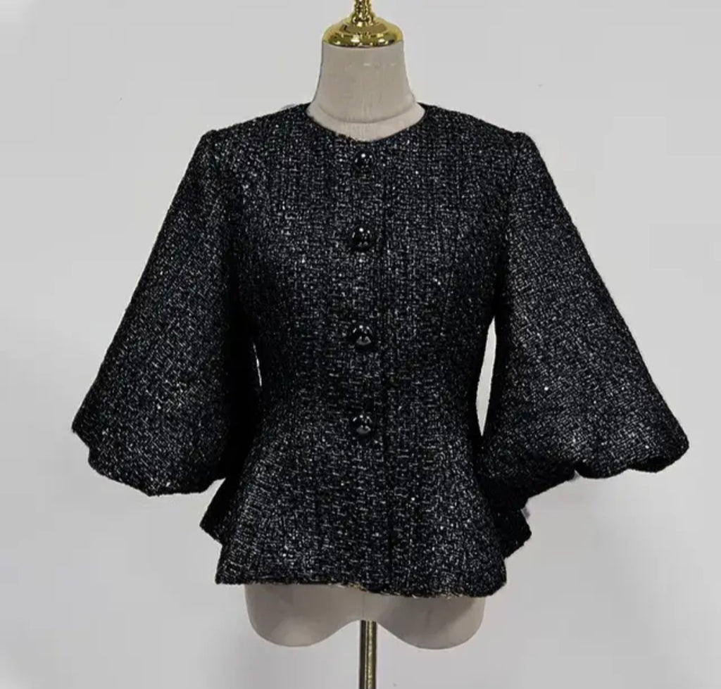 Veste manches gigot en mousseline