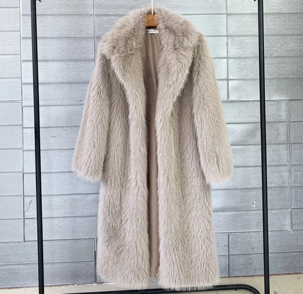 Manteau long en laine & soie