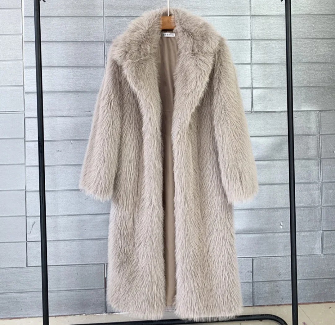 Manteau long en laine & soie