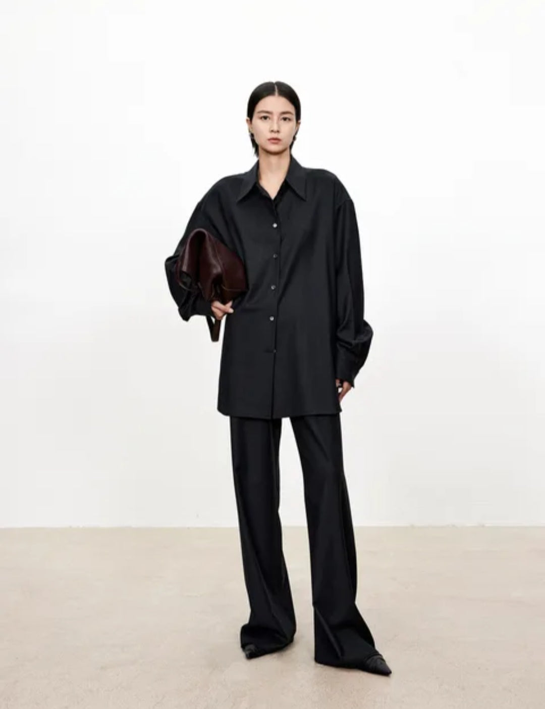 Ensemble Oversize Tailleur Laine – Chemise & Pantalon Chic