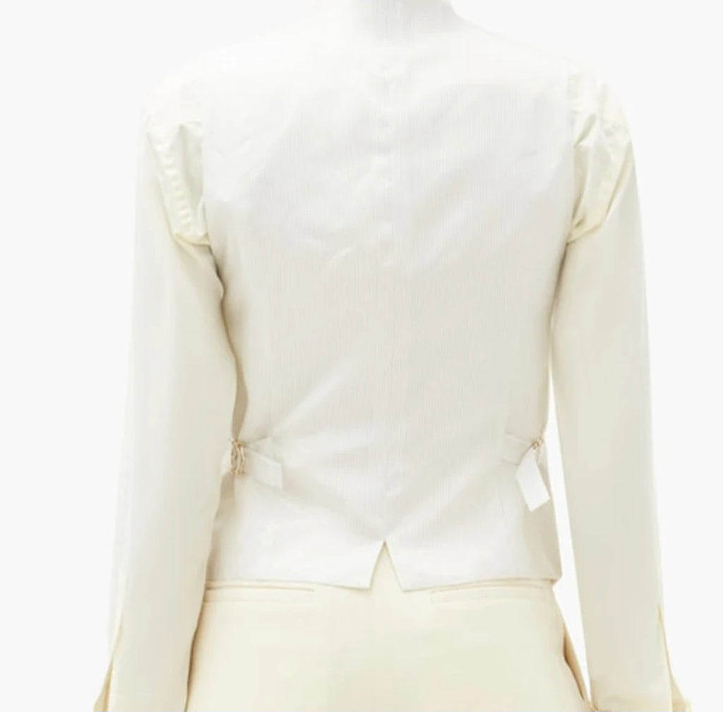 Gilet femme asymétrique crème