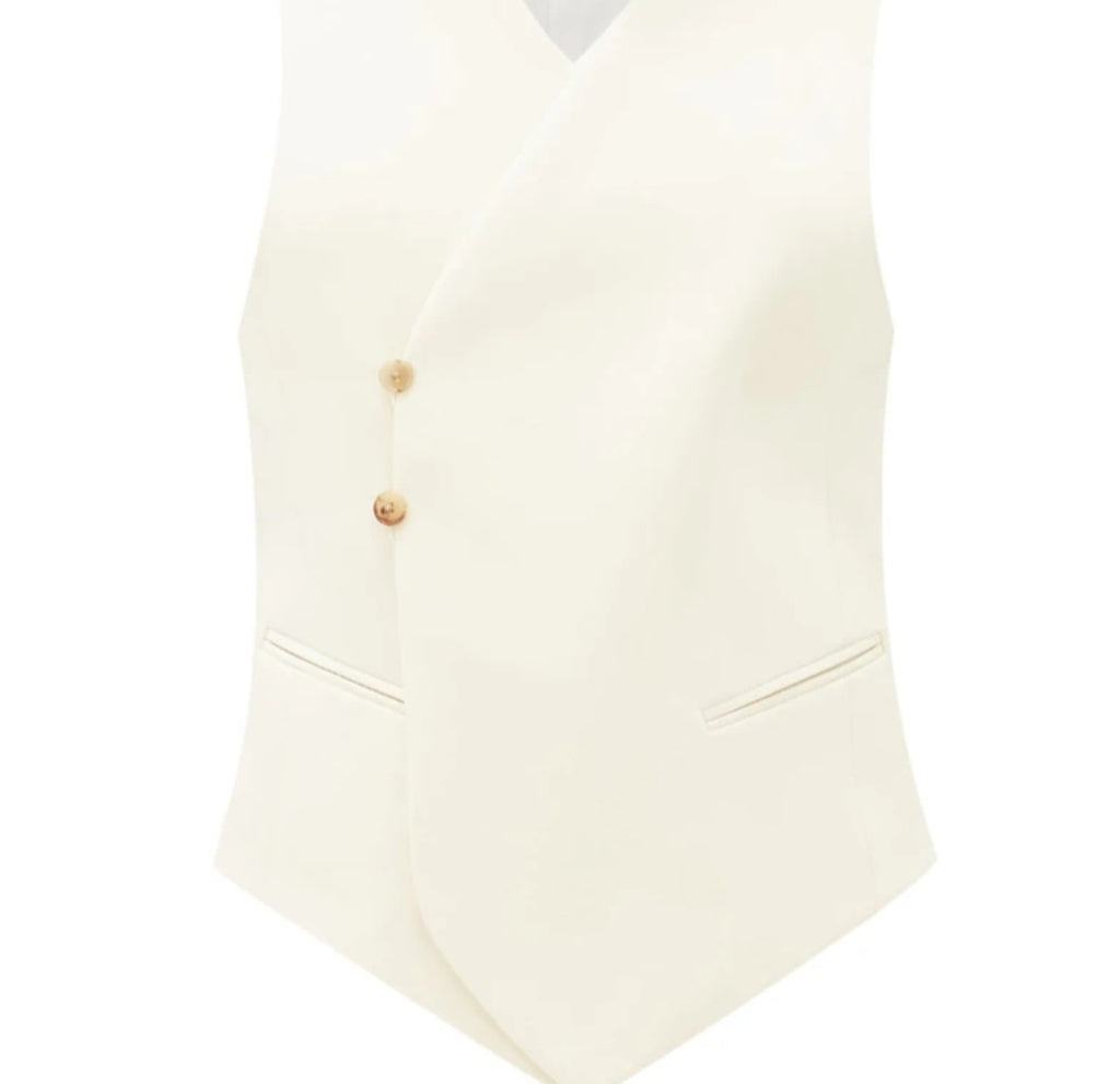 Gilet femme asymétrique crème
