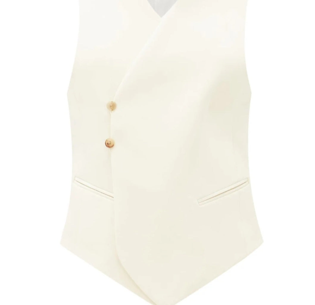 Gilet femme asymétrique crème
