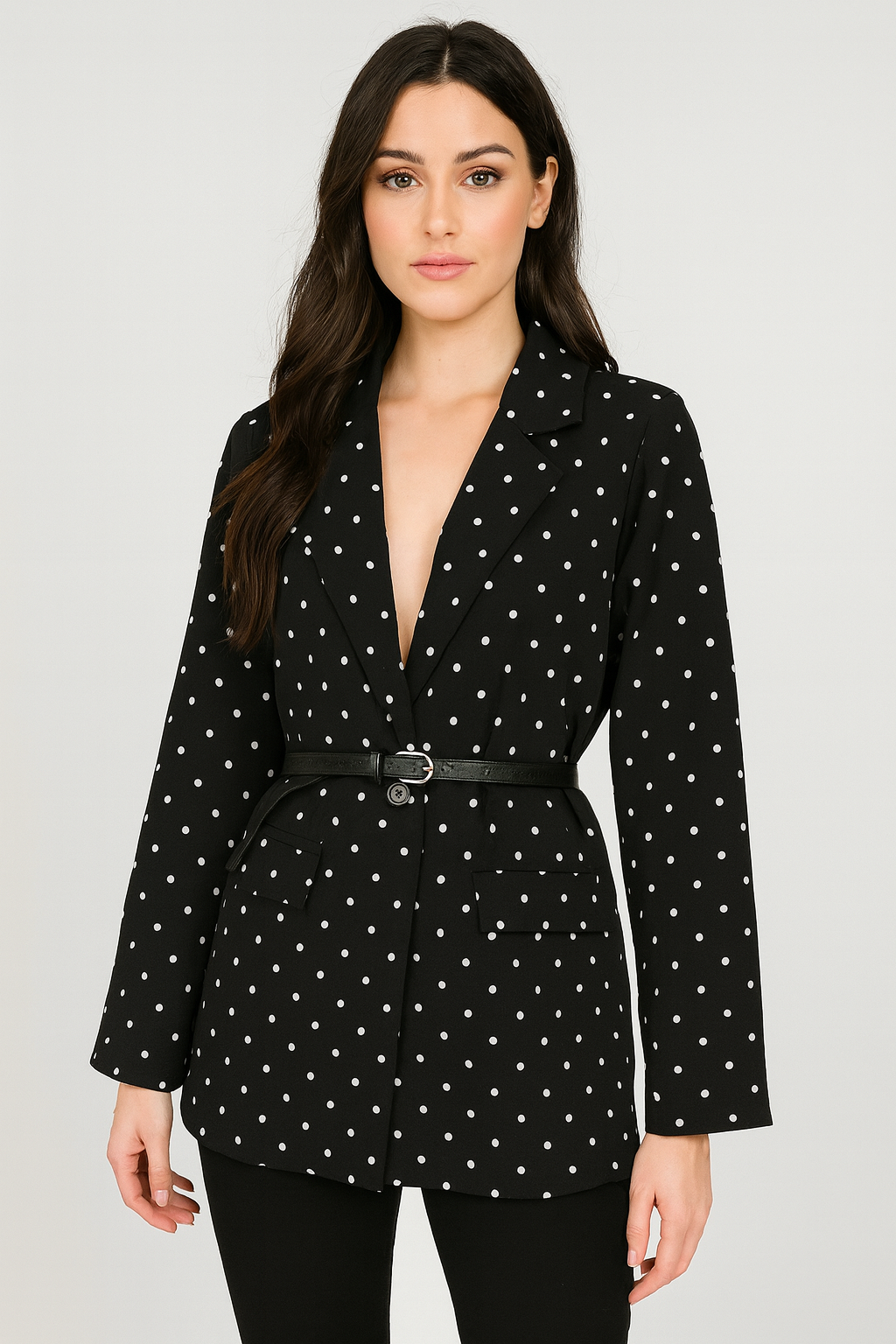Blazer à Pois – Élégance Chic & Moderne