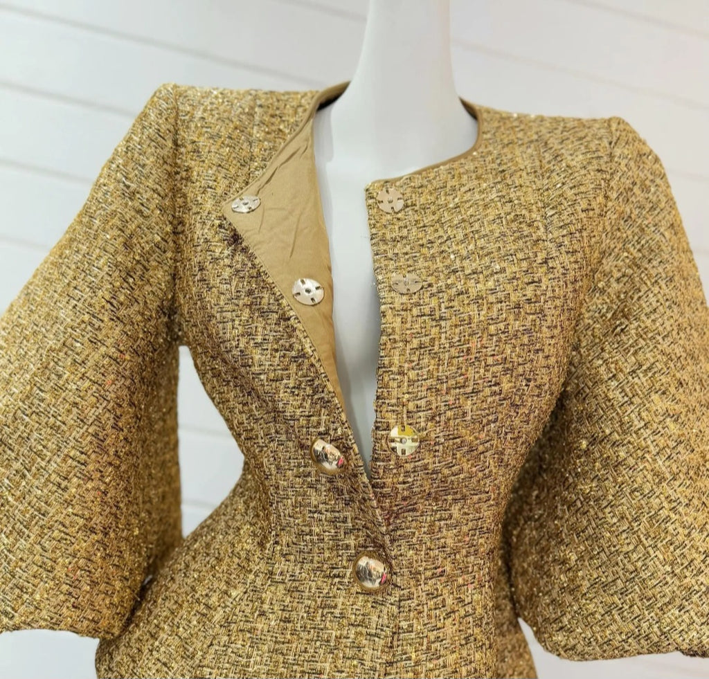 Veste manches gigot en mousseline