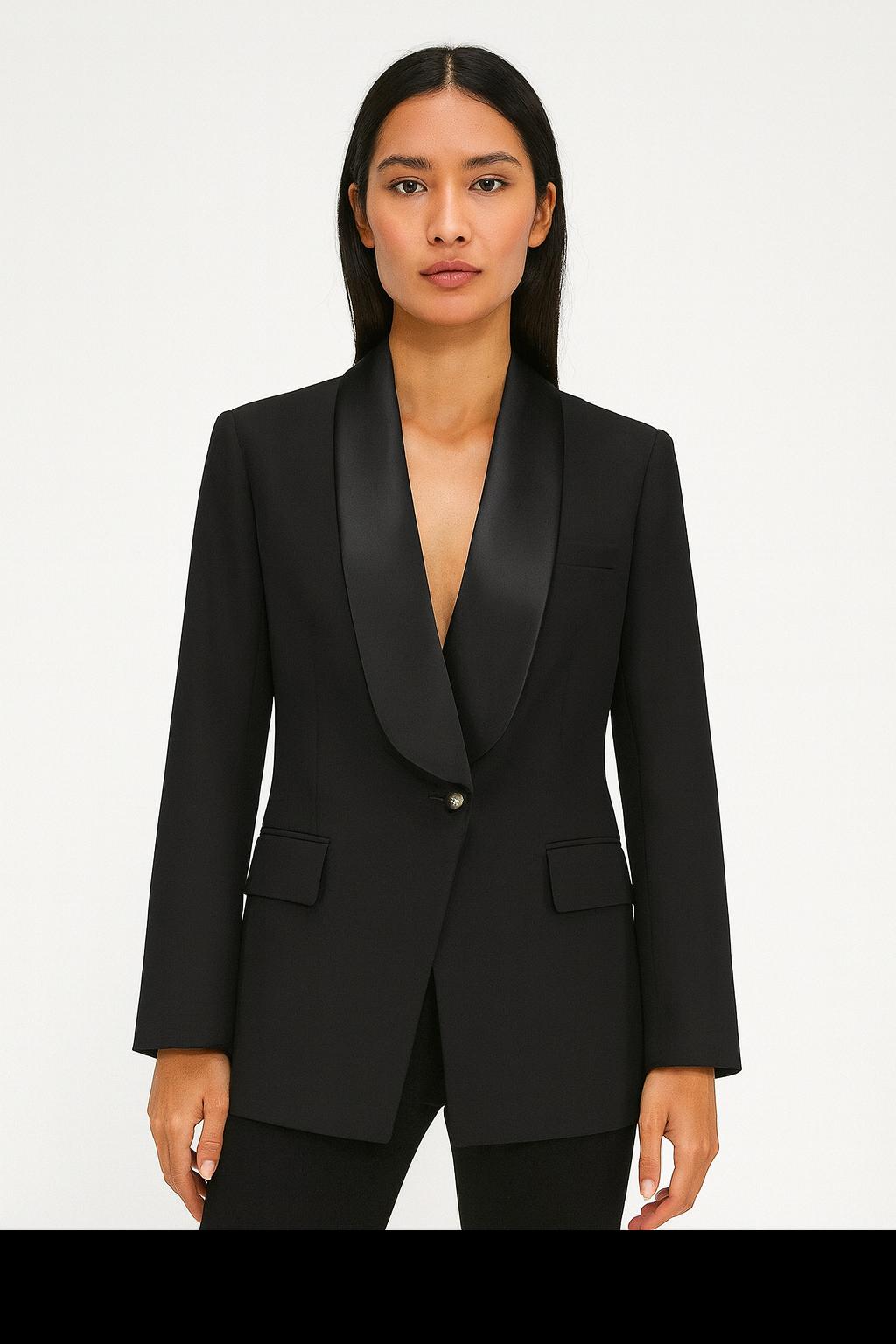 Blazer femme col satiné – Coupe élégante