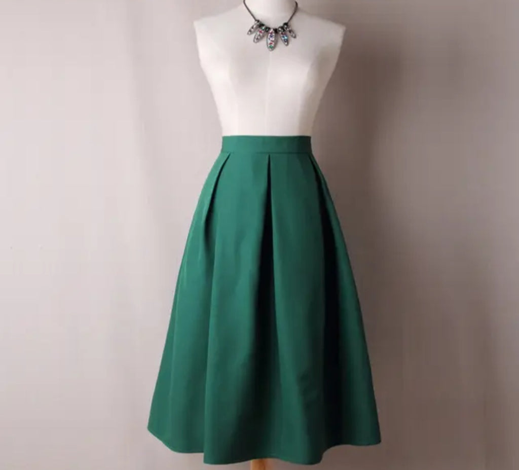 Jupe midi évasée en coton