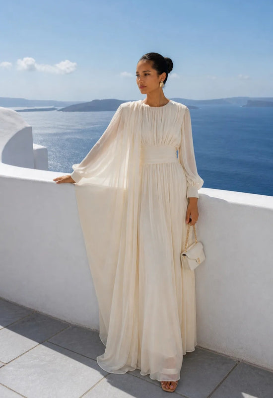 Robe longue plissée