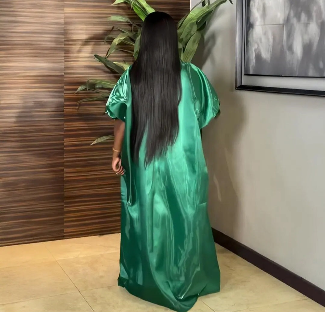 Robe Boubou Satin “Rouge Prestige”