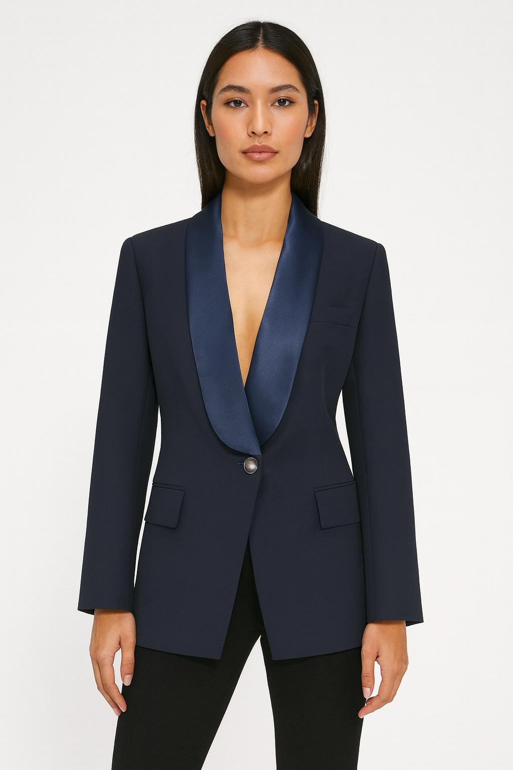 Blazer femme col satiné – Coupe élégante