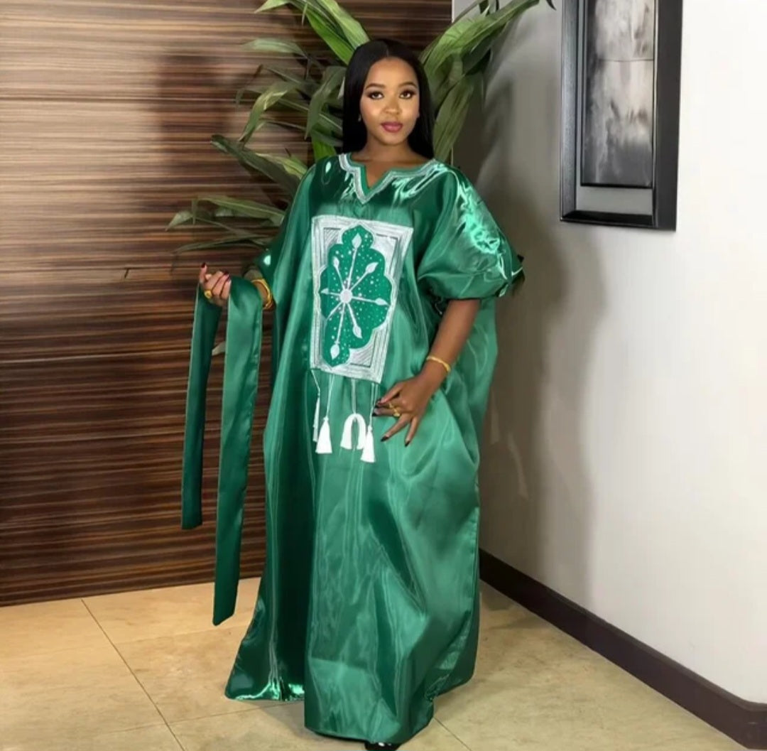 Robe Boubou Satin “Rouge Prestige”