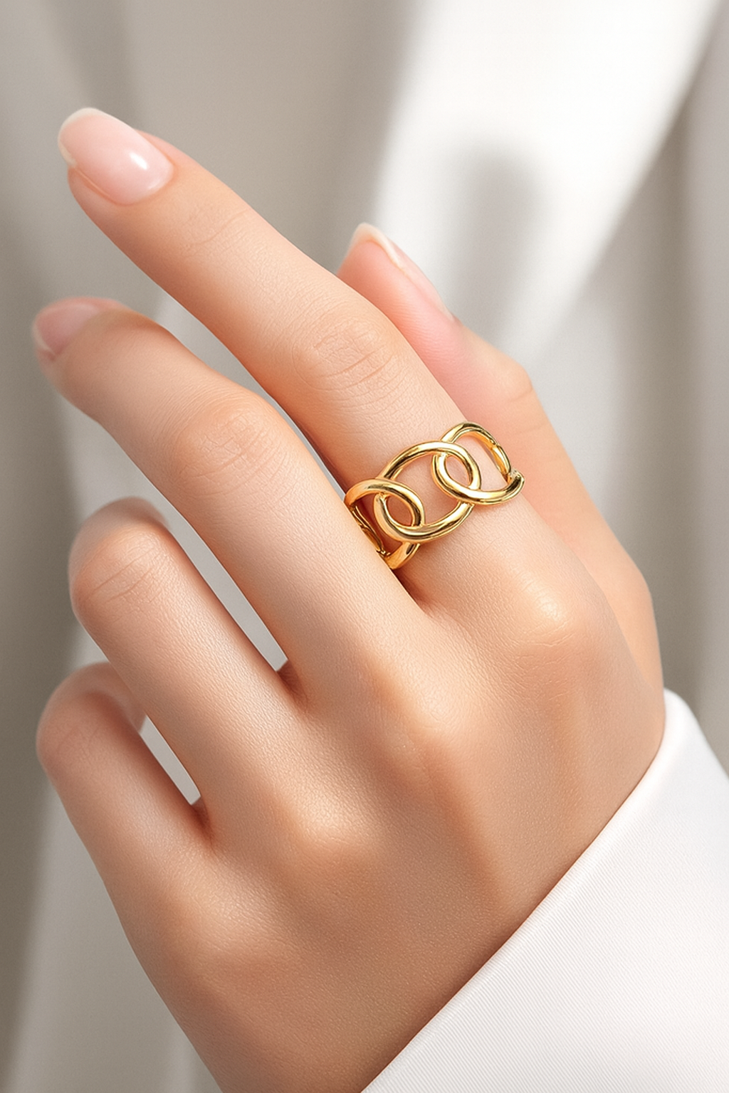 Bague en acier inoxydable – design géométrique