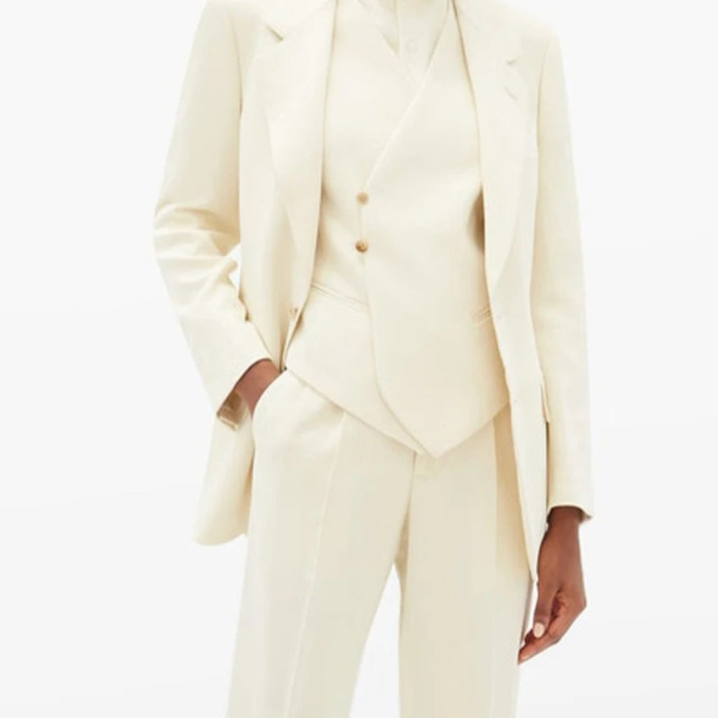 Gilet femme asymétrique crème