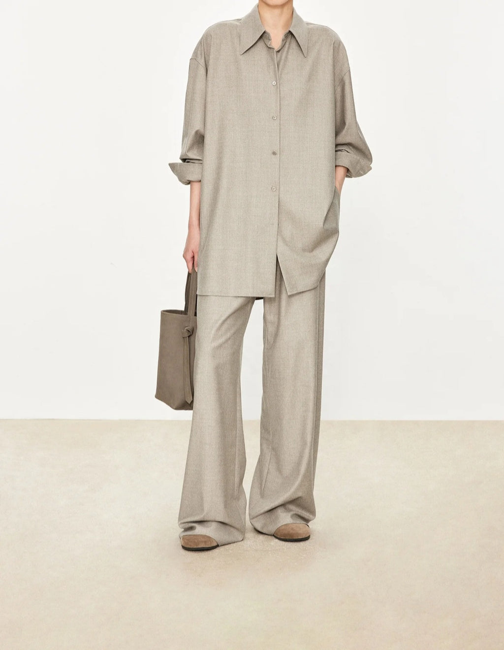 Ensemble Oversize Tailleur Laine – Chemise & Pantalon Chic