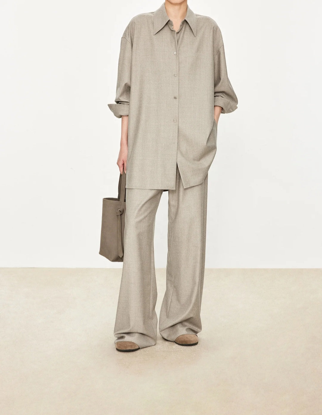 Ensemble Oversize Tailleur Laine – Chemise & Pantalon Chic
