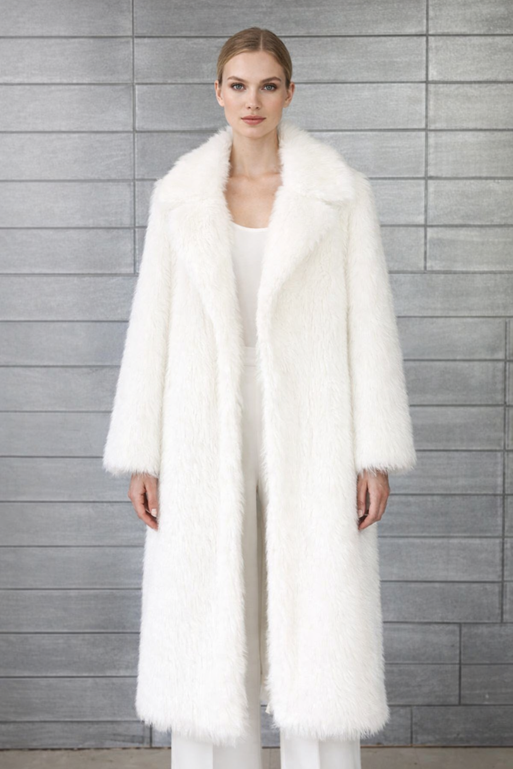 Manteau long en laine & soie