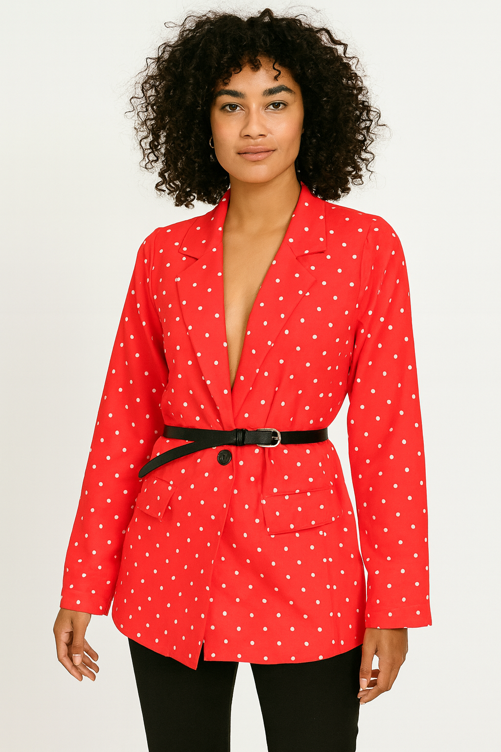 Blazer à Pois – Élégance Chic & Moderne