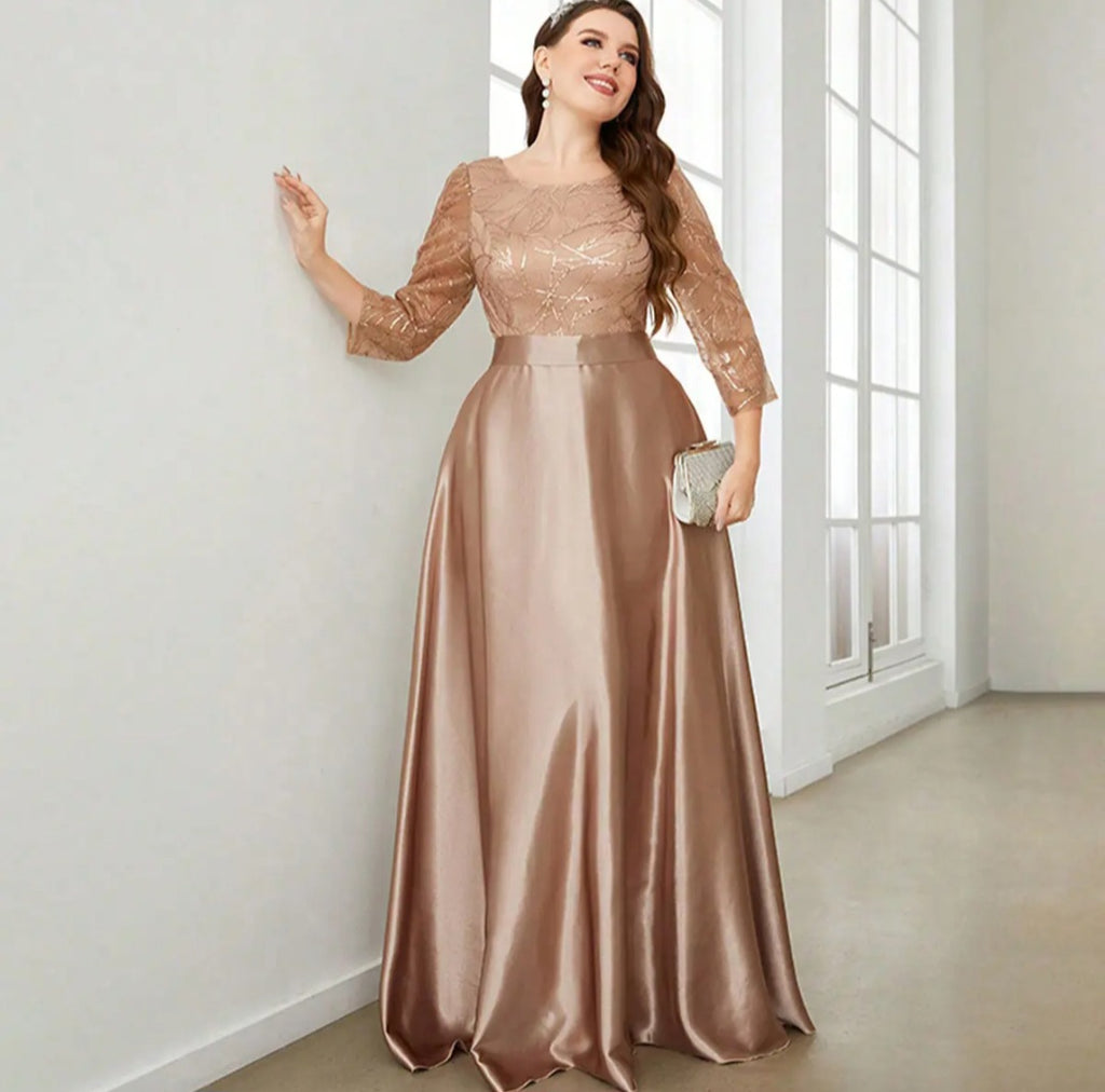 Robe Satin Dorée