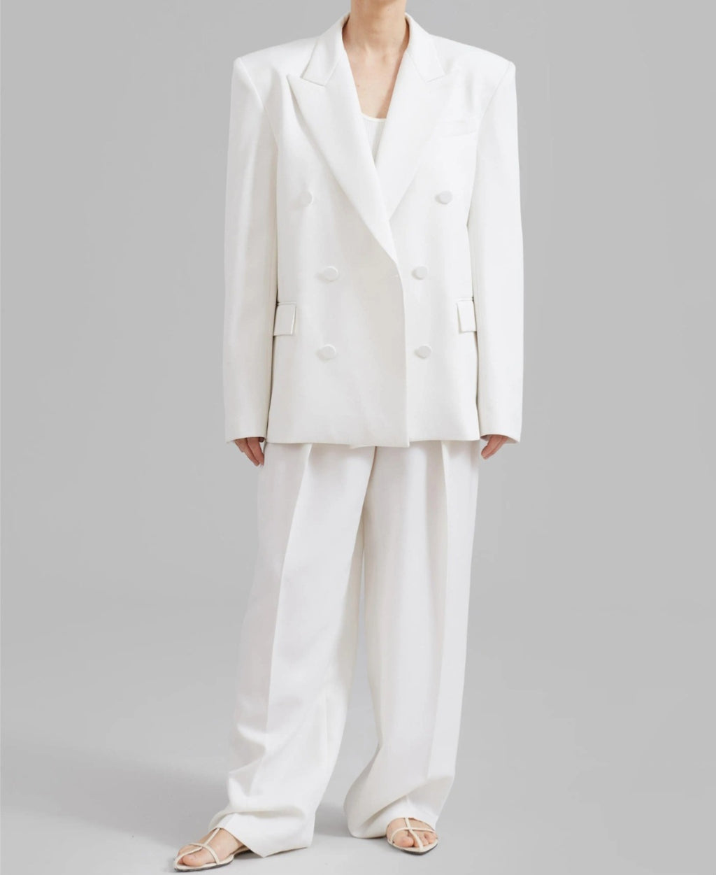 Ensemble deux-pièces femme : blazer et pantalon en laine »