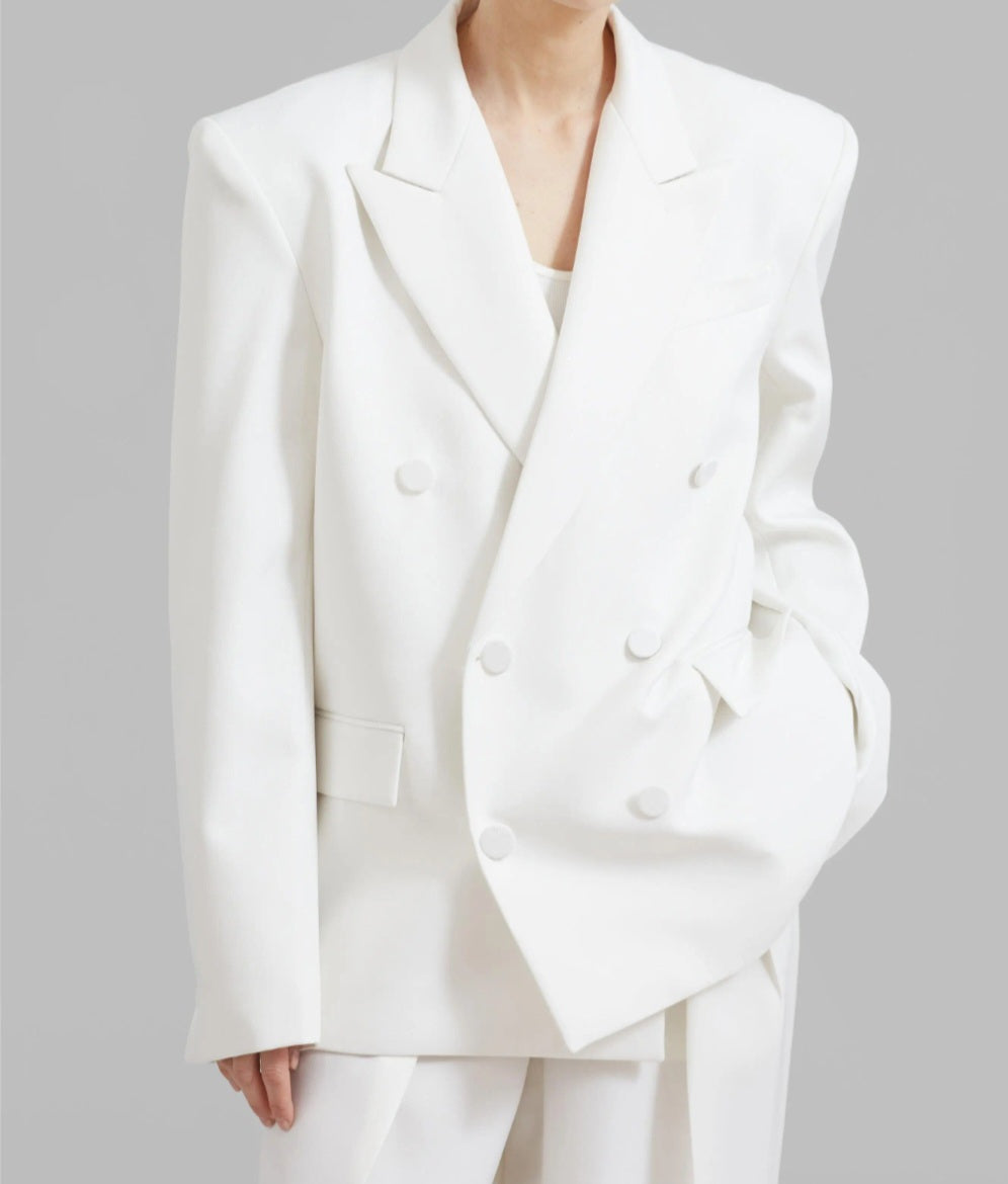 Ensemble deux-pièces femme : blazer et pantalon en laine »