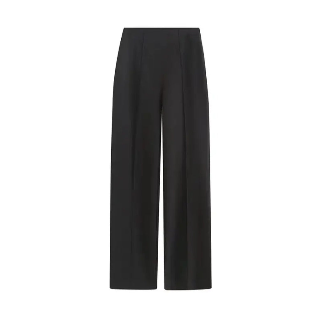 Pantalon tailleur crème taille haute – Coupe droite