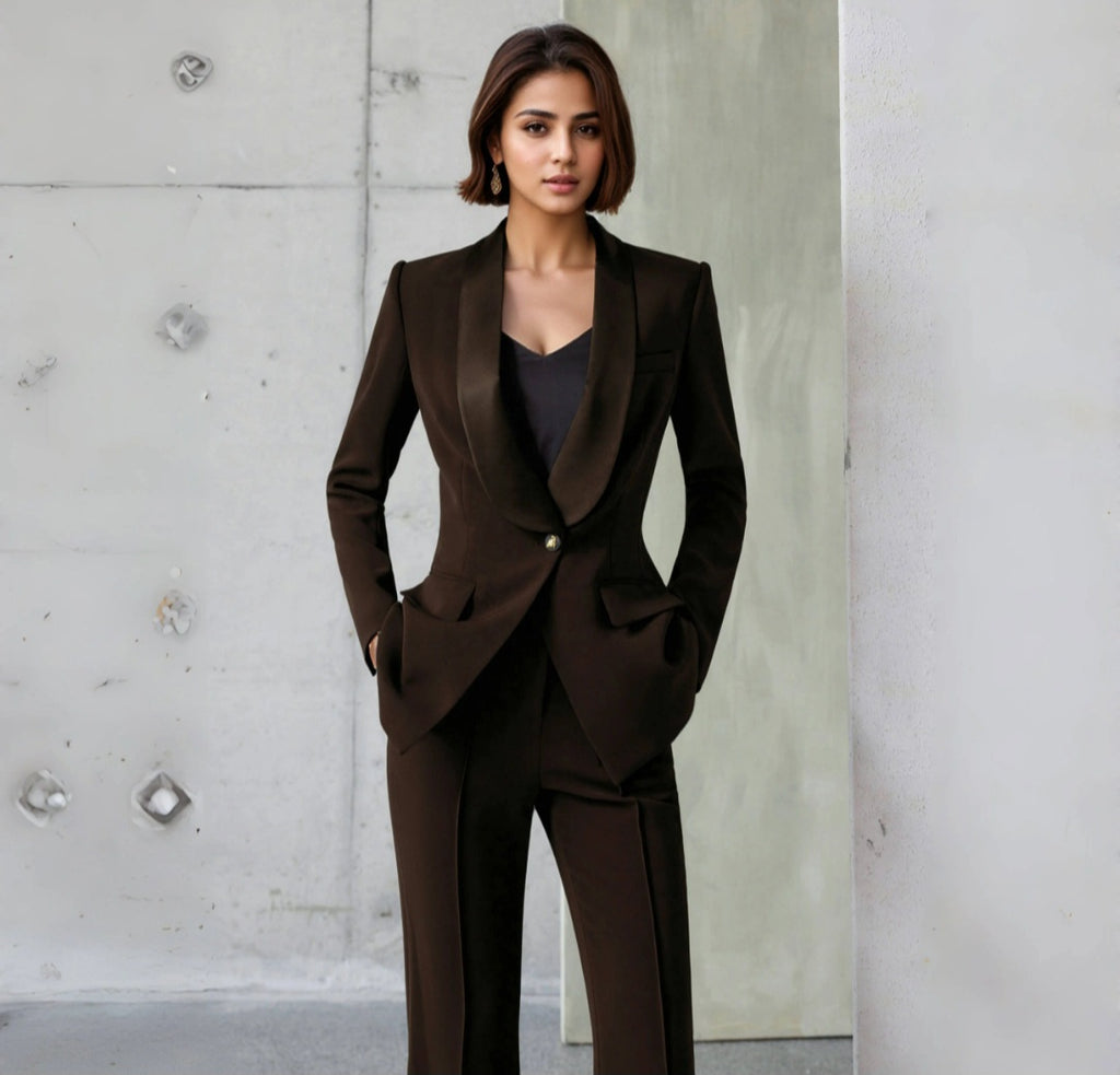 Blazer femme col satiné – Coupe élégante